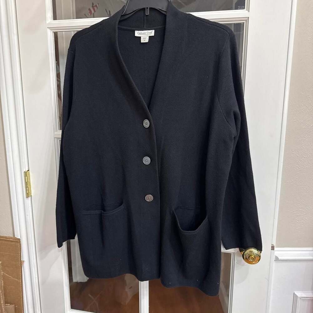 Coldwater Creek Black Button Front Cardigan Sweater 2X